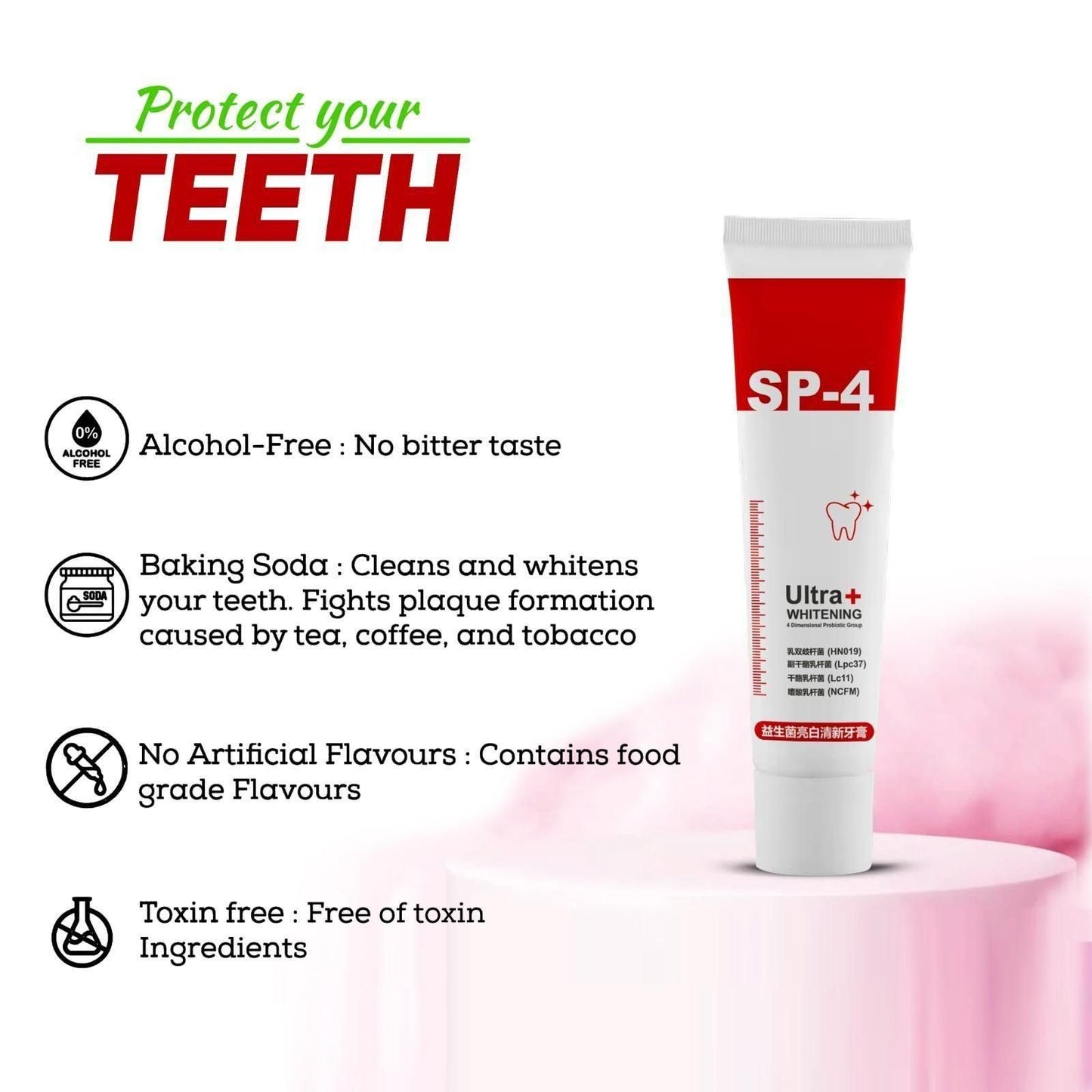 SP-4 Probiotic Whitening Toothpaste (Pack of 2)